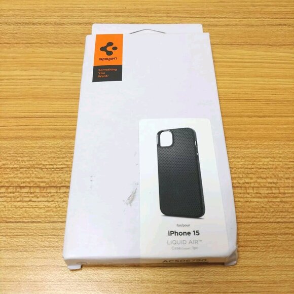 Spigen Apple iPhone 15 Phone Case LIQUID AIR Matte Black ACS06790 - Picture 1 of 3